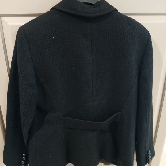 Vintage Black 100% Wool Button Down Blazer Jacket Lined Size:10 - Picture 11 of 11